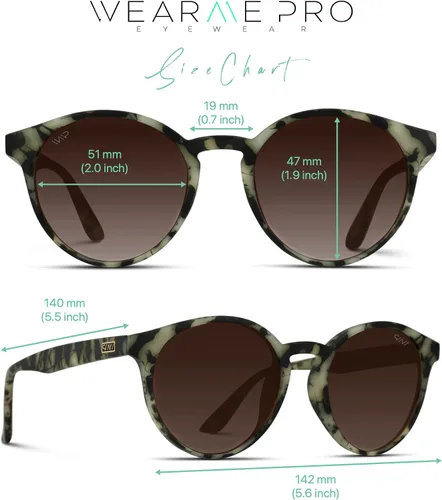 Vista 6 de WearMe Pro - Gafas de sol redondas retro resistentes 100% UVAUVB para mujeres y hombres