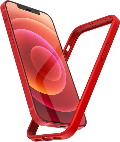 Vista 78 de Funda de silicona líquida para iPhone 12/12 Pro de 6.1 pulgadas, color negro [Absorción de golpes] [Protección de borde elevado]