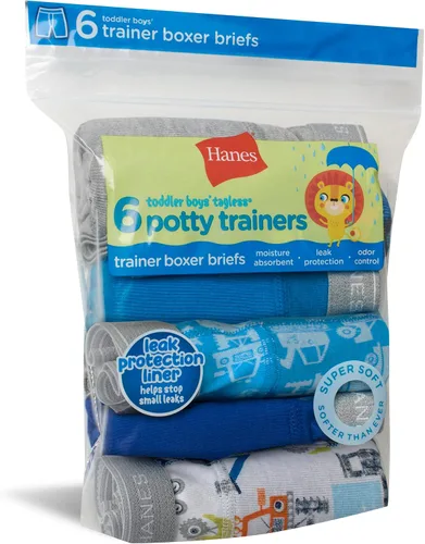 Vista 5 de Hanes Boys' Potty Trainer Underwear, Boxer Briefs Available, 6-Pack