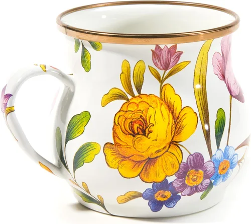 Vista 11 de MACKENZIE-CHILDS - Taza esmaltada, 16 onzas, jardín de mariposas Butterfly Garden