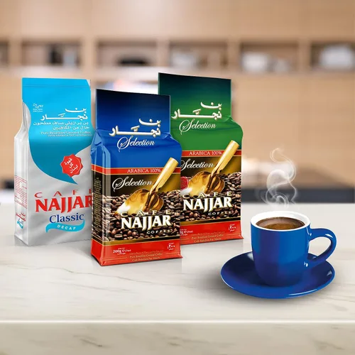 Vista 7 de Cafe Najjar clásico con cardamomo estilo turco, café molido, 1 libra (Líbano)