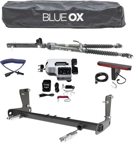 Vista 9 de Blue Ox Ascent - Combo de barra de remolque y placa base con extensión de cable eléctrico, cableado EZ Light y freno de remolque plano Patriot