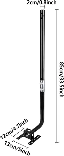 Vista 2 de Soporte universal de antena de TV de 32.8 pulgadas, poste de montaje de antena ajustable, poste de mástil resistente a la intemperie, montaje en J