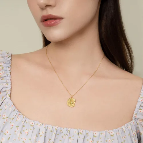 Vista 2 de Pendant Necklaces for Women - Plated with 16k Gold Lustrous and Shimmering Yellow Exquisite Heart, Round, Water Drop Premium Jewelry Gifts for Women