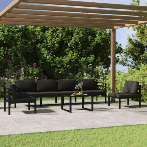 Vista 14 de Juego de 7 piezas para patio con cojines, sofá al aire libre, juego de bar de patio, muebles modernos para exteriores, banco de comedor