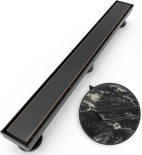 Vista 10 de WEBANG Drenaje de ducha lineal de 12 pulgadas, desagüe de piso rectangular con accesorios, cubierta reversible 2-en-1, rejilla de inserción