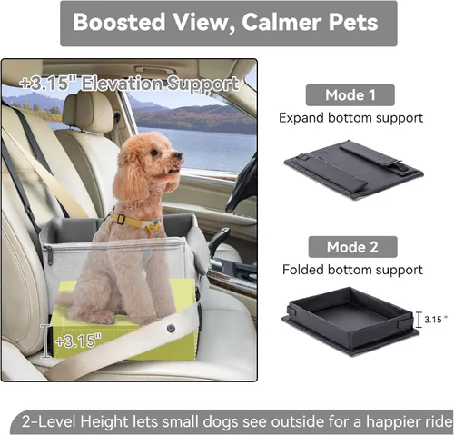 Vista 3 de A 4 Pet Asientos de coche para perros pequeños, menos de 25 libras Gris