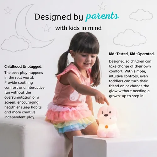Vista 9 de Lumipets Pepper The Puppy Dog - Luz nocturna de silicona blanda para niños Bonita luz nocturna con control remoto y control táctil