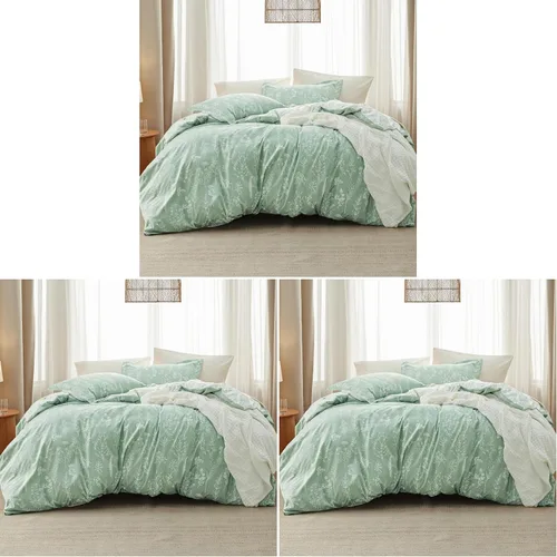 Vista 42 de Bedsure - Juego de edredón floral lindo, juego de ropa de cama tamaño King 04 - Gris claro