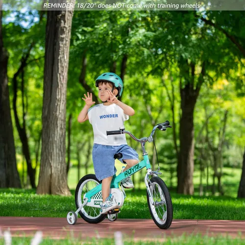 Vista 2 de Royalbaby Bicicleta Cubetube para niños de 3 a 9 años, bicicleta para niños pequeños de 12, 14, 16, 18 y 20 pulgadas, con ruedas de entrenamiento