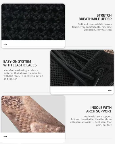 Vista 5 de 1TAZERO Zapatos casuales para hombre con plantillas de soporte de arco, mocasines para fascitis plantar