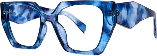 Vista 2 de Zeelool Marco de gafas geométricas vintage para mujer con lente transparente sin receta Fecli ZJGP909372