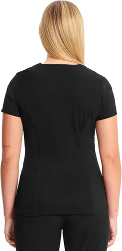 Vista 2 de Infinity Cherokee CK623A - Camiseta de enfermería con cuello en V para mujer, elástica en 4 direcciones, rendimiento superior y comodidad Negro