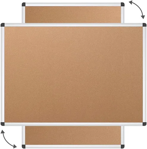 Vista 3 de VIZ-PRO Tablero de anuncios de corcho, 48 X 24 pulgadas, marco de aluminio plateado