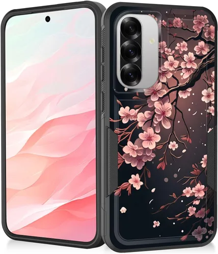 Vista 185 de Funda para Galaxy A14 5G, resistente de doble capa híbrida de policarbonato duro, goma suave, a prueba de golpes, funda protectora resistente