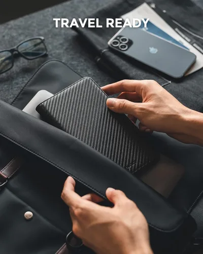 Vista 5 de VULKIT Cartera para pasaporte, cartera de viaje con bloqueo RFID para hombres y mujeres