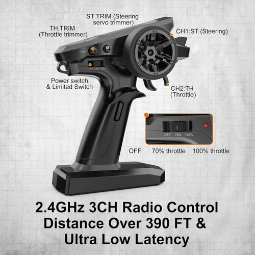 Vista 4 de Jetwood 1/16 Coche RC Rápido Sin Escobillas para Adultos, Coche RC de Control Remoto RTR de Alta Velocidad Máx 42 mph, Camión RC Eléctrico