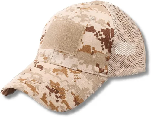 Vista 8 de Military-Style Tactical Patch Hat with Adjustable Strap Breathable & Unisex ACU