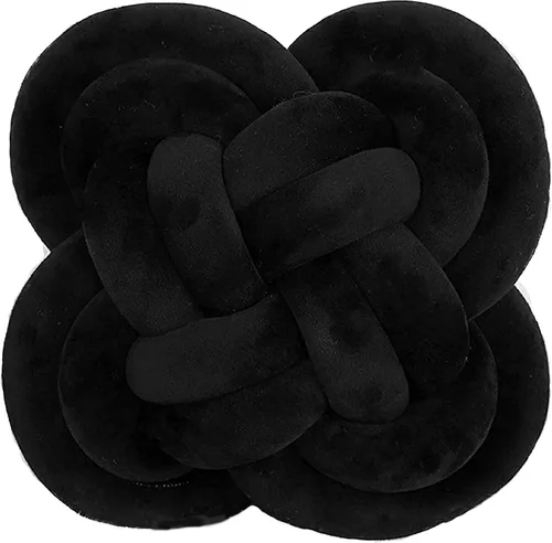 Vista 23 de Cyprinus Carpio Almohada creativa con nudo de bola de rosa, cojín de flor para sofá, almohada lumbar, decoración (rosa-C)
