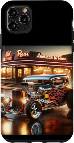 Vista 13 de Classic Hot Rod Retro Vintage Custom Hotrod Car Illustration Case for iPhone 17