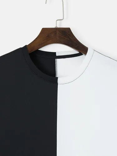 Vista 3 de SHENHE Camiseta casual de manga corta con cuello redondo para hombre