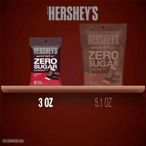 Vista 4 de HERSHEY'S Special Dark Zero Sugar - Bolsa de caramelo de chocolate, 3 onzas