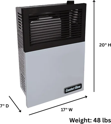 Vista 9 de Comfort Glow Calentador de pared de gas natural de ventilación directa de 11,000 BTU, gris, mediano