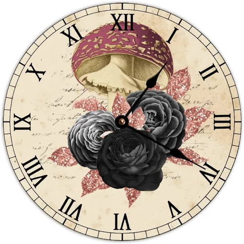 Vista 15 de Reloj de pared retro francés vintage con diseño de bruja y cráneo de bruja, reloj de pared de madera, funciona con pilas, decoración de pared