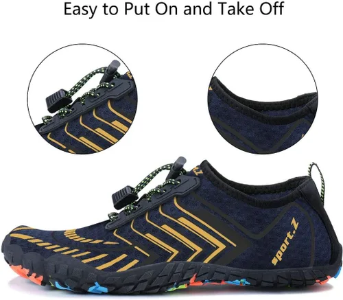 Vista 3 de MAYZERO Zapatos de agua para hombres y mujeres, zapatos de surf, playa, piscina, zapatos de punta ancha, senderismo, zapatos de agua, zapatillas