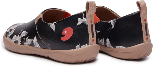 Vista 4 de UIN - Zapatos para caminar y viajar para mujer, mocasines informales de microfibra, ligeros, cómodos, sin cordones, con estampado a la moda