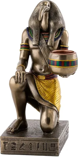Vista 2 de Top Collection Thoth Statue – Escultura egipcia del dios del conocimiento y la sabiduría en bronce fundido en frío de primera calidad – Figura