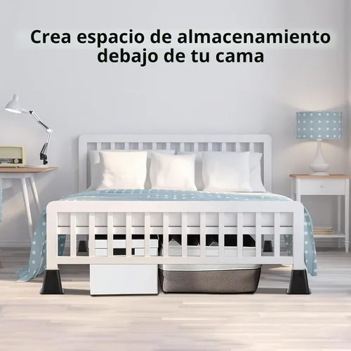 Vista 8 de Paquete de 6 elevadores grandes para muebles de cama, de 6 pulgadas, resistentes para sofá, silla, gabinete, escritorio, plástico ABS alto
