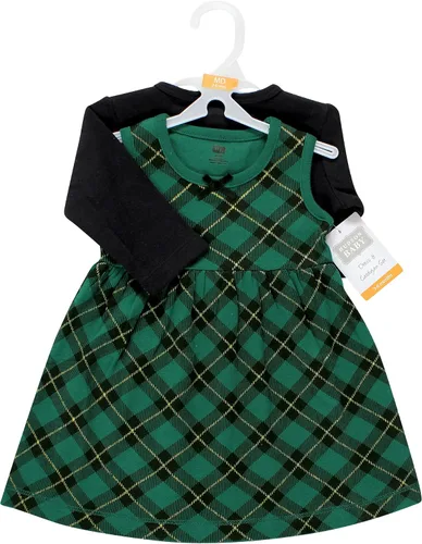 Vista 2 de Hudson Baby - Conjunto de vestido y cárdigan de algodón para niña