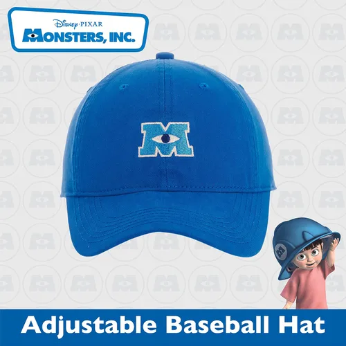 Vista 2 de Concept One Disney Pixar Monsters Inc - Sombrero de béisbol ajustable de algodón bordado con borde curvo azul rey talla L Azul Patchwork