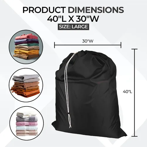 Vista 2 de Bolsa de lavandería con cordón de cierre de bloqueo, extra grande, resistente, 100% nailon, bolsa de ropa grande y plegable, organizador de ropa