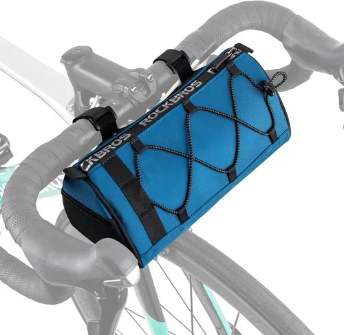Vista 8 de Bolsa de manillar ROCKBROS para bicicletas con capacidad grande de 1.5L, bolsa frontal de manillar para bicicletas, accesorios reflectantes