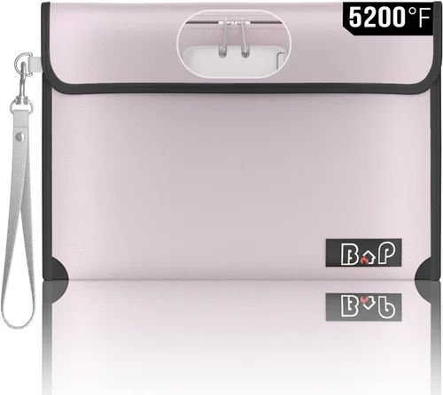 Vista 13 de BALAPERI Bolsa ignífuga para documentos, 15'x11', tamaño A4/A5/carta/legal, bolsa de dinero con cerradura de combinación, resistente al agua, negro