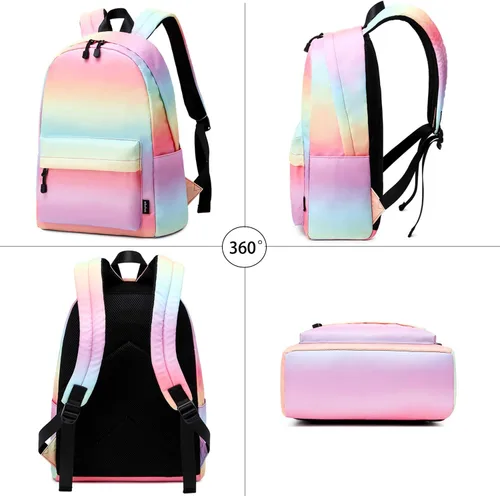 Vista 2 de Abshoo - Mochilas ligeras resistentes al agua para librero escolar, Arcoiris (Rainbow)), BPDG23-10