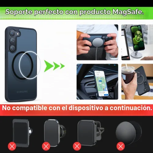Vista 4 de TORRAS - Funda protectora magnética para Samsung Galaxy S23 6.1 pulgadas, prueba de caídas de grado militar, apta para MagSafe, parte trasera