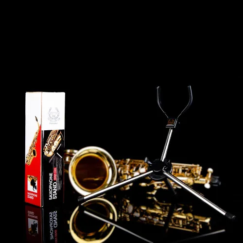 Vista 6 de RHYTHM Soporte plegable para saxofón alto de acero inoxidable, soporte para saxofón portátil, soporte ajustable Soporte para saxofón alto