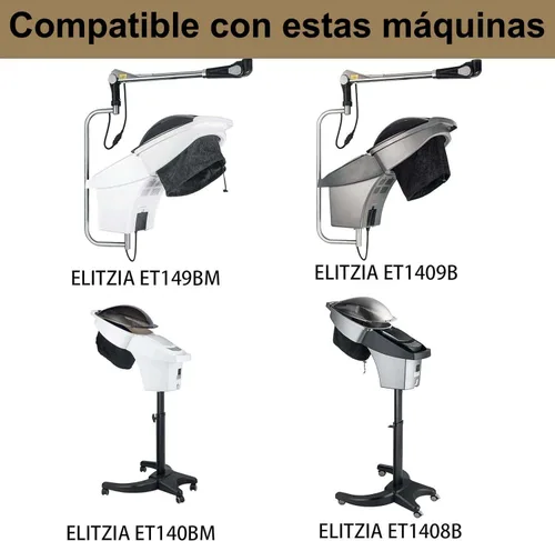 Vista 8 de Elitzia Capucha de algodón de repuesto Patrs para vaporizador de cabello 10 10 unidades de capucha negra