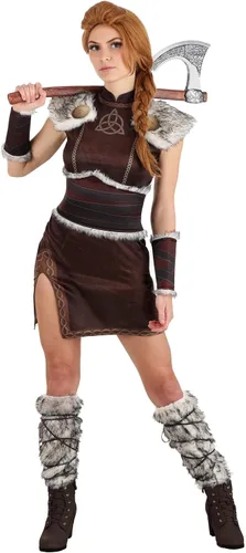 Vista 2 de Disfraz de guerrero vikingo victorioso Valhalla para mujer adulta