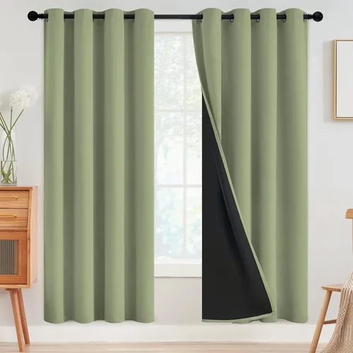 Vista 102 de SimpleHome - Cortinas opacas 100% para recámara, cortinas de ventana con ojales beige, con aislamiento térmico, cortinas de oscurecimiento
