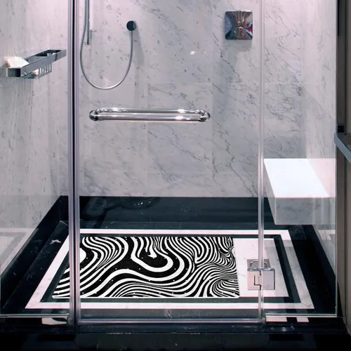Vista 6 de Tapetes de baño y ducha, tapete de baño antideslizante con agujeros de drenaje y ventosas para suelo de baño, 15.1 x 26.8 pulgadas