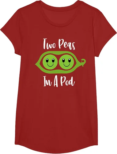 Vista 30 de Two Peas in A Pod Couples Matching Best Friend Cute Veg T-Shirt Baby Blue