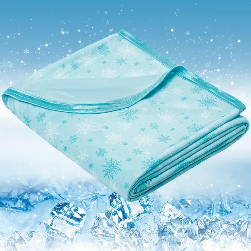 Vista 18 de OIGAE Manta refrescante para personas que duermen con calor – Manta fría de verano suave y ligera para sudores nocturnos, perfecta para cama, sofá