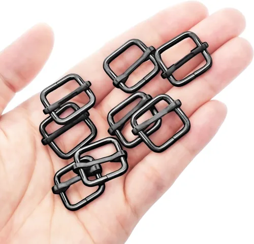 Vista 14 de CooBigo Paquete de 25 hebillas deslizantes ajustables de metal de 1 pulgada, ajustador rectangular Tri-Glide, deslizador de correa de tirantes