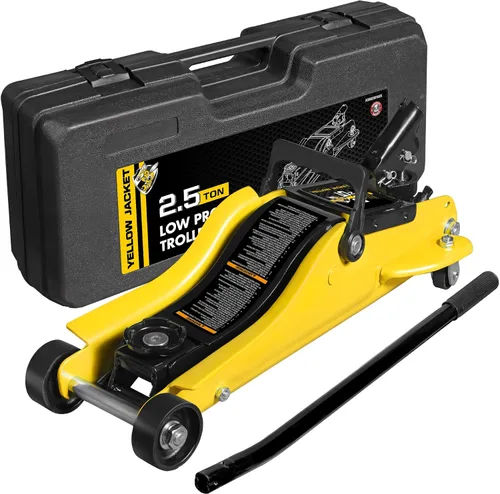 Vista 9 de YELLOW JACKET - Gato de piso de aluminio completo de 3 toneladas, ultra ligero, de bajo perfil, hidráulico, para auto de carreras con bombas duales