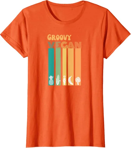 Vista 61 de Groovy Vegan Retro Vintage Cool Veggies 70 80 Flower Power Camiseta, Negro