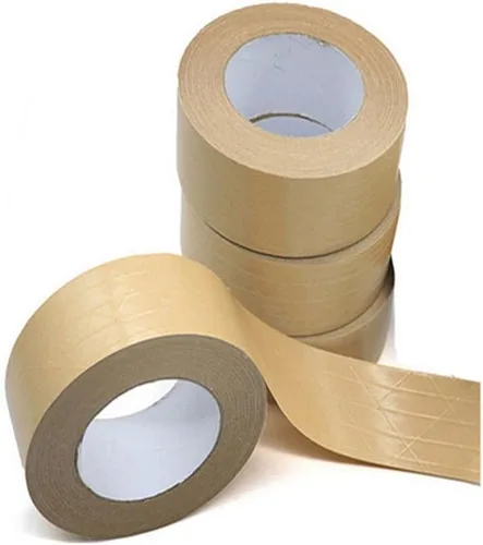 Vista 3 de Cinta de embalaje de papel kraft de 2 pulgadas x 50 yardas, cinta de embalaje marrón resistente, recambios de cinta de sellado de caja de escritura